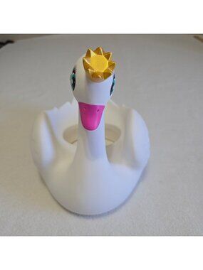 Disney Swan Princess Bottle Holder White W/ Crown Bath Pool